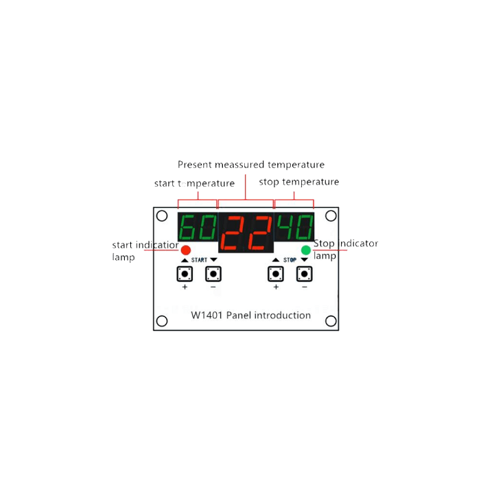 TERMOREGOLATORE CON ISTERESI a DISPLAY 12Vdc 0-99 C
