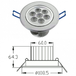 LAMPADA LED DA INCASSO ﾝ 108,5 mm - 7W