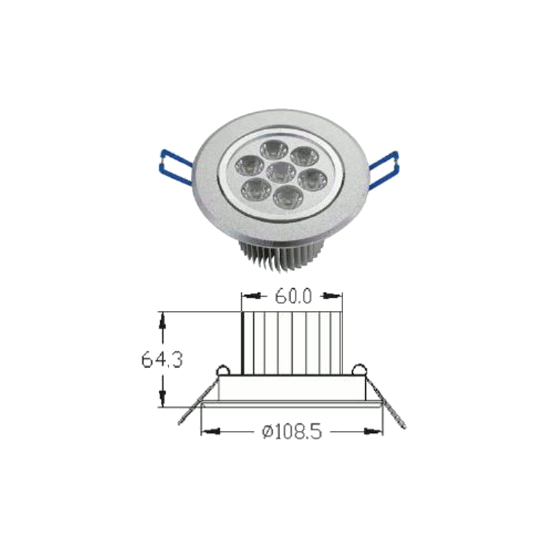 LAMPADA LED DA INCASSO ﾝ 108,5 mm - 7W