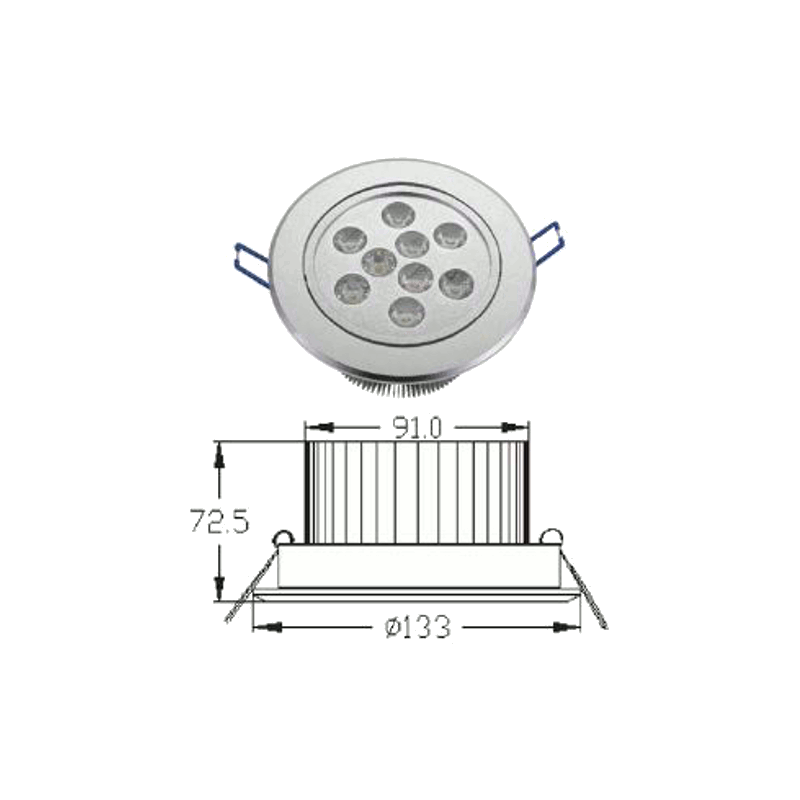 LAMPADA LED DA INCASSO ﾝ 133 mm - 9W