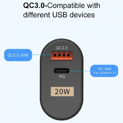 Caricabatterie USB + USB-C