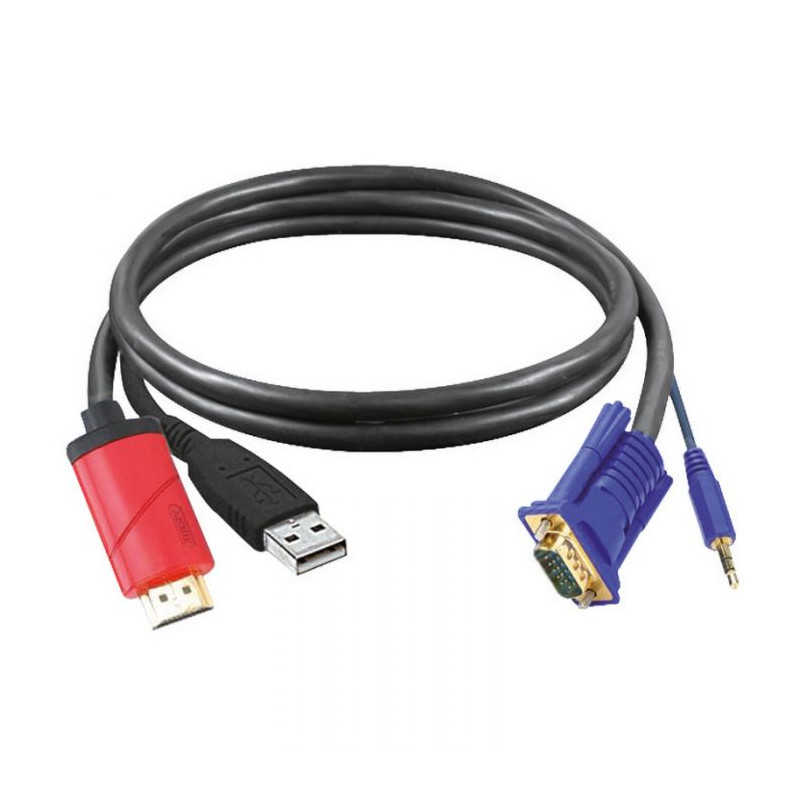 Cavo HDMI - VGA + Jack 3.5 - M-M - 2m
