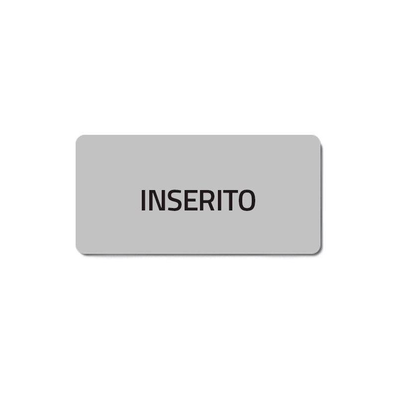 Targhetta 13x27 - Argento - Inserito