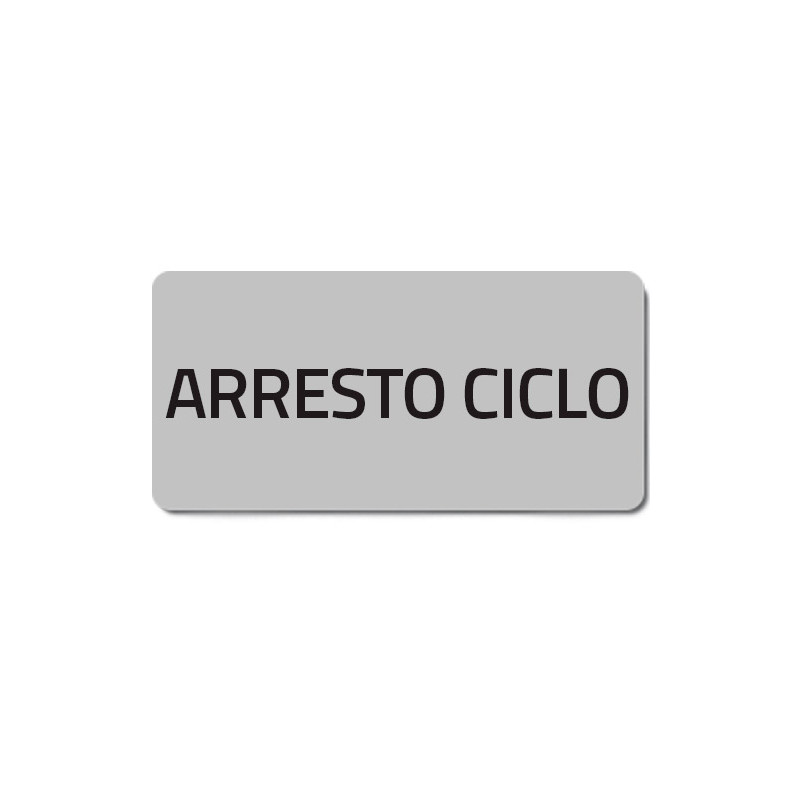 Targhetta 13x27 - Argento - Arresto Ciclo