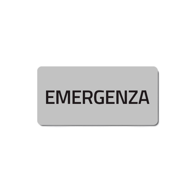 Targhetta 13x27 - Argento - Emergenza