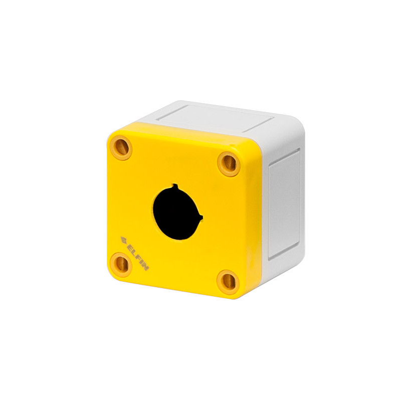 Scatola pulsantiera in policarbonato 65x65x57 - 1 foro - giallo