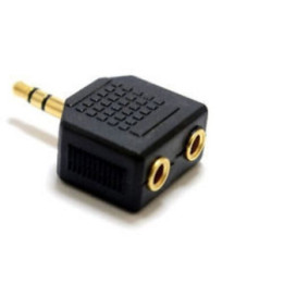 ADATTATORE JACK 3,5-S-M a 2x JACK 3,5-S-F DORATO
