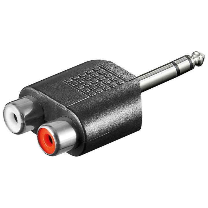 ADATTATORE JACK 6,3-S-M a 2x RCA-F