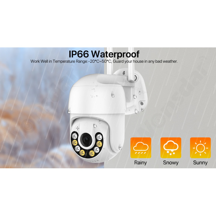 WIFI IP Camera esterna 1080p - Wireless H.265 PTZ - Auto Tracking - APP iCSee