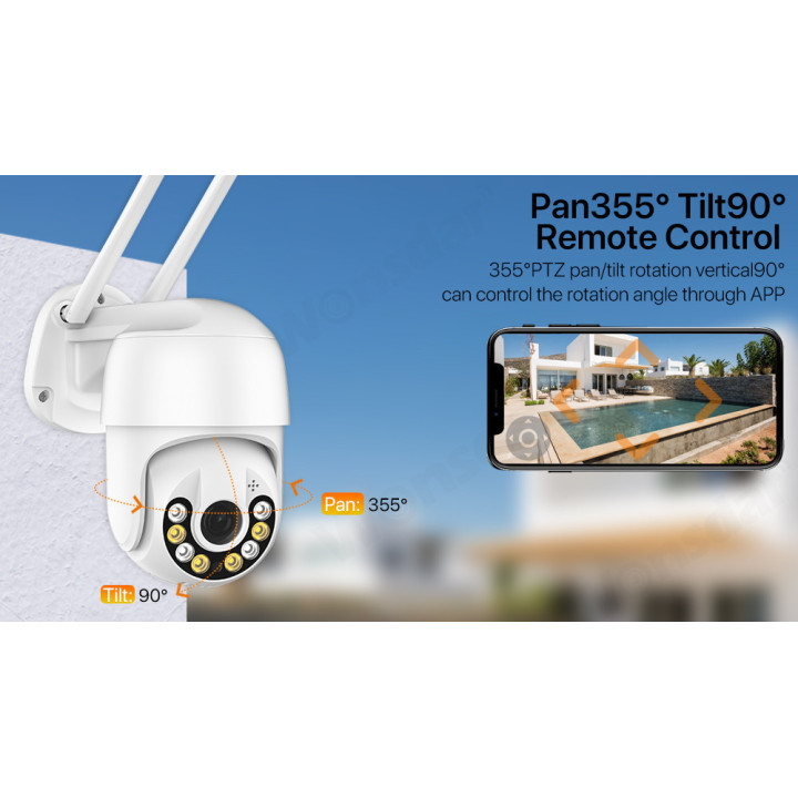 WIFI IP Camera esterna 1080p - Wireless H.265 PTZ - Auto Tracking - APP iCSee