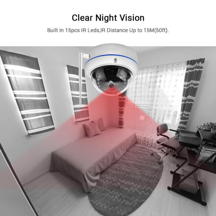 Telecamera Dome esterna 1080p - Wireless H.264 - Auto Tracking - APP iCSee
