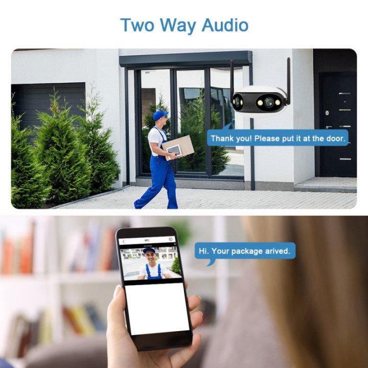 Telecamera 180° esterna 6MP - Wireless H.265 - Auto Tracking - APP iCSee