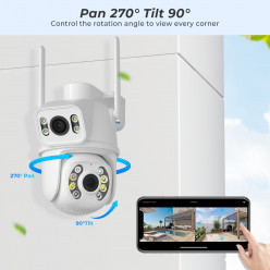 IPcamera 2in1 PTZ esterna 8MP - Wireless H.265 - Auto Tracking - APP iCSee