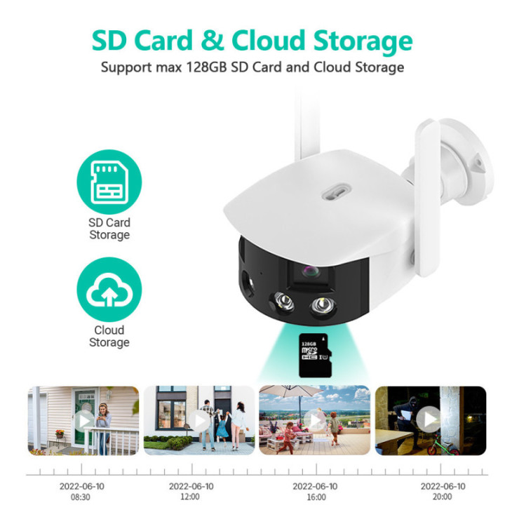 Telecamera 360° esterna 2MP - Wireless H.265 - Auto Tracking - APP iCSee