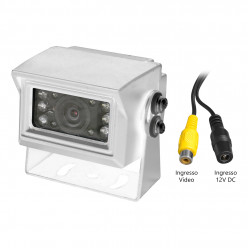 Telecamera 1/4CCD Camera colori 8IR per retromarcia Input 12V