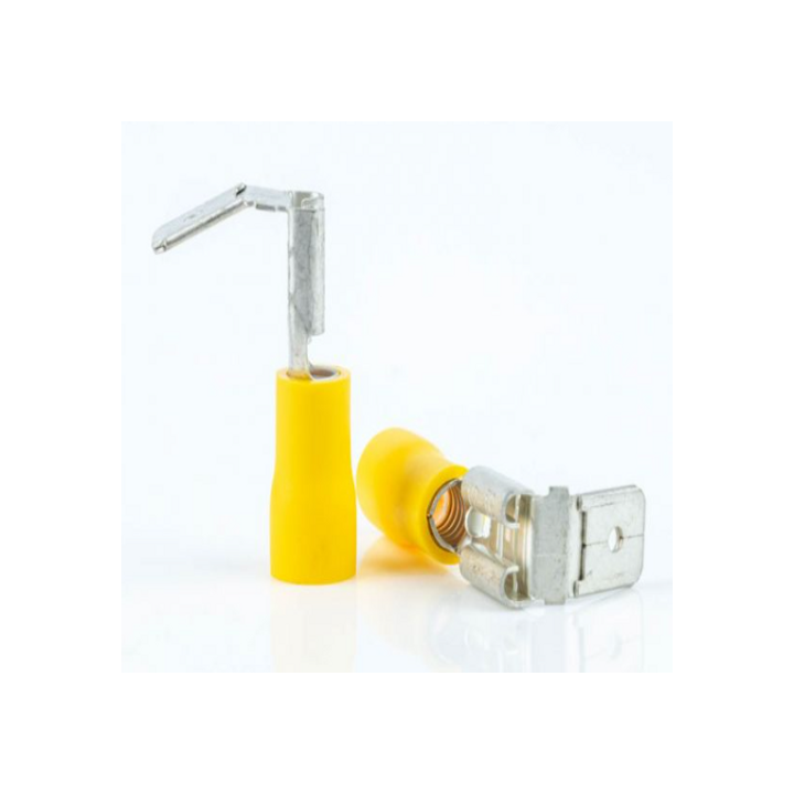 Capicorda Faston 6,3mm M-F. Giallo