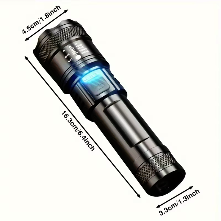 Torcia LED  con zoom ricaricabile