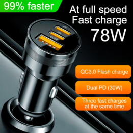 Adattatore Accendisigari a USB + 2xUSB-C 3A