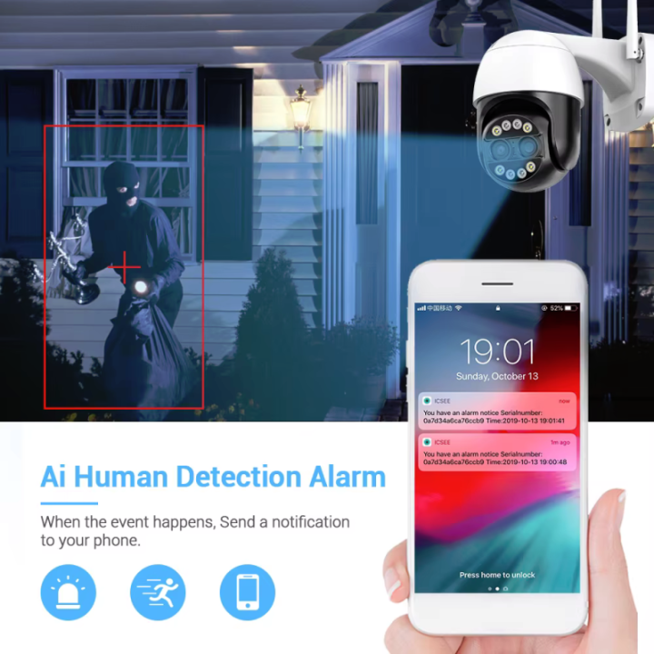 WIFI IP Camera 8MP - DOPPIA LENTE - Auto Tracking - APP iCSee