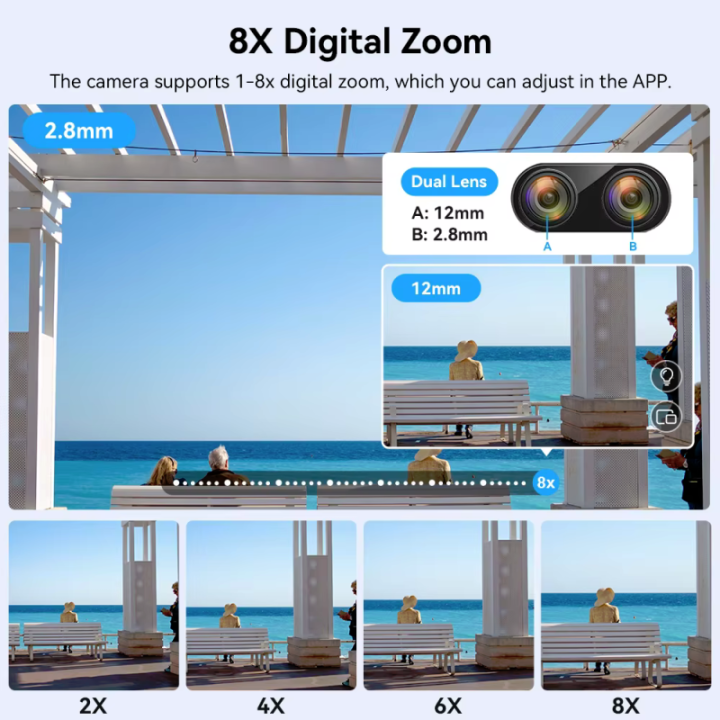 WIFI IP Camera 8MP - DOPPIA LENTE - Auto Tracking - APP iCSee