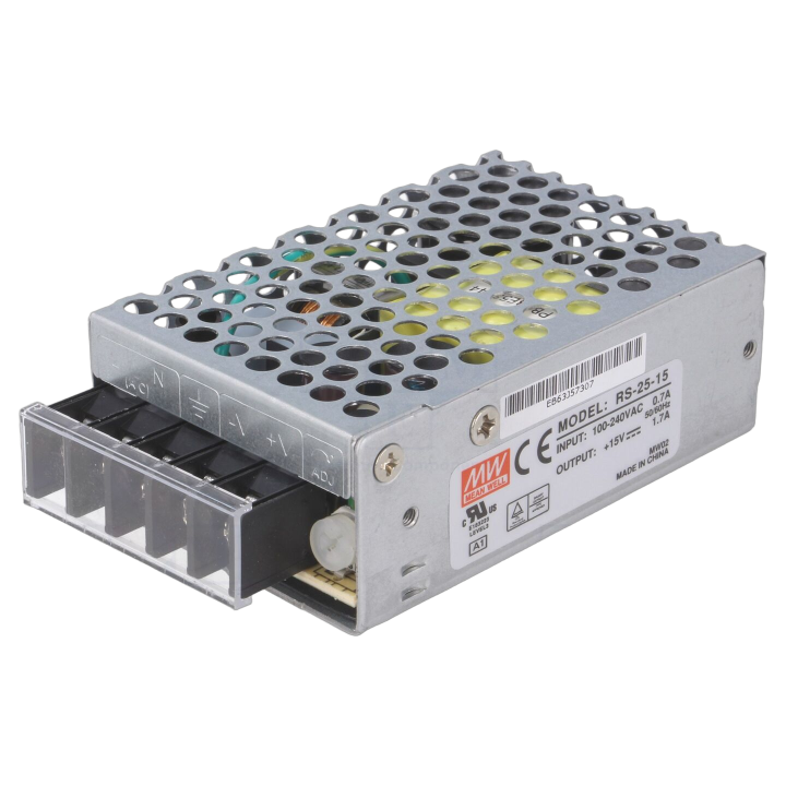 RS-25-15 Mean Well - Alimentatore: impulsi da incasso,mod...